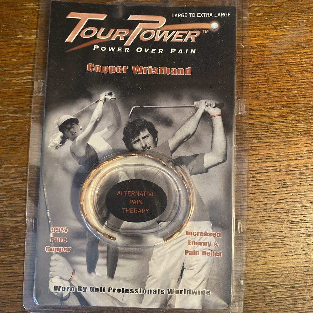 Tour Power Copper Wristband Increased Energy & Pain Relief * Large To X-Large